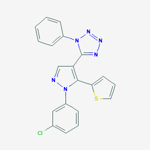 5-[1-(3-chlorophenyl)-5-(2-thienyl)-1H-pyrazol-4-yl]-1-phenyl-1H-tetraazole