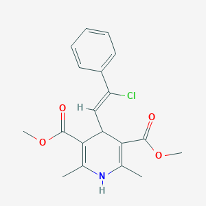 molecular formula C19H20ClNO4 B396756 Dimethyl 4-(2-chloro-2-phenylvinyl)-2,6-dimethyl-1,4-dihydro-3,5-pyridinedicarboxylate 
