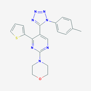 molecular formula C20H19N7OS B396758 4-[5-[1-(4-methylphenyl)-1H-tetraazol-5-yl]-4-(2-thienyl)-2-pyrimidinyl]morpholine 