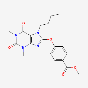 molecular formula C19H22N4O5 B3967592 Methyl 4-(7-butyl-1,3-dimethyl-2,6-dioxopurin-8-yl)oxybenzoate 