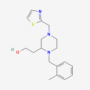 molecular formula C18H25N3OS B3967661 2-[1-(2-methylbenzyl)-4-(1,3-thiazol-2-ylmethyl)-2-piperazinyl]ethanol 