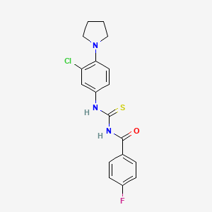 molecular formula C18H17ClFN3OS B3967662 N-({[3-chloro-4-(1-pyrrolidinyl)phenyl]amino}carbonothioyl)-4-fluorobenzamide 