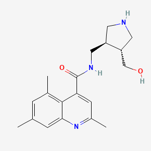 molecular formula C19H25N3O2 B3967677 N-[[(3R,4R)-4-(hydroxymethyl)pyrrolidin-3-yl]methyl]-2,5,7-trimethylquinoline-4-carboxamide 