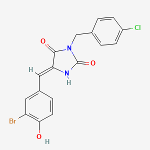 (5Z)-5-(3-bromo-4-hydroxybenzylidene)-3-(4-chlorobenzyl)imidazolidine-2,4-dione