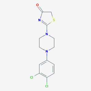 molecular formula C13H13Cl2N3OS B396778 2-[4-(3,4-dichlorophenyl)-1-piperazinyl]-1,3-thiazol-4(5H)-one 