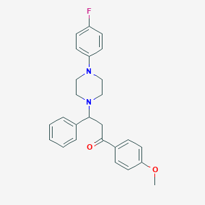 molecular formula C26H27FN2O2 B396782 3-[4-(4-Fluorophenyl)-1-piperazinyl]-1-(4-methoxyphenyl)-3-phenyl-1-propanone 