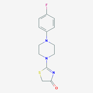 molecular formula C13H14FN3OS B396783 2-[4-(4-fluorophenyl)-1-piperazinyl]-1,3-thiazol-4(5H)-one 