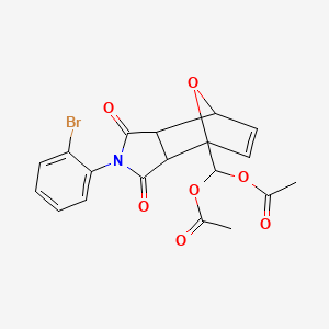 [4-(2-bromophenyl)-3,5-dioxo-10-oxa-4-azatricyclo[5.2.1.0~2,6~]dec-8-en-1-yl]methylene diacetate