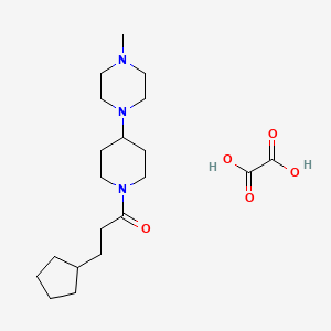 molecular formula C20H35N3O5 B3967851 3-Cyclopentyl-1-[4-(4-methylpiperazin-1-yl)piperidin-1-yl]propan-1-one;oxalic acid 