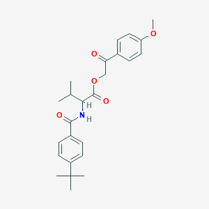 molecular formula C25H31NO5 B3967918 2-(4-methoxyphenyl)-2-oxoethyl N-(4-tert-butylbenzoyl)valinate 