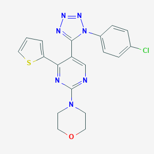 4-[5-[1-(4-chlorophenyl)-1H-tetraazol-5-yl]-4-(2-thienyl)-2-pyrimidinyl]morpholine