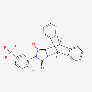 17-[2-Chloro-5-(trifluoromethyl)phenyl]-1,8-dimethyl-17-azapentacyclo[6.6.5.0~2,7~.0~9,14~.0~15,19~]nonadeca-2,4,6,9,11,13-hexaene-16,18-dione (non-preferred name)