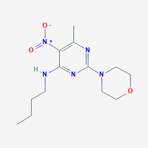 molecular formula C13H21N5O3 B3967947 N-butyl-6-methyl-2-(4-morpholinyl)-5-nitro-4-pyrimidinamine 