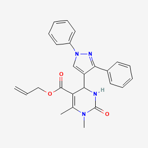 molecular formula C25H24N4O3 B3968009 allyl 4-(1,3-diphenyl-1H-pyrazol-4-yl)-1,6-dimethyl-2-oxo-1,2,3,4-tetrahydro-5-pyrimidinecarboxylate 