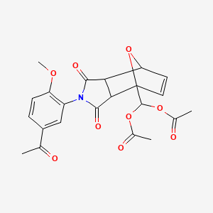 [2-(5-acetyl-2-methoxyphenyl)-1,3-dioxo-1,2,3,3a,7,7a-hexahydro-4H-4,7-epoxyisoindol-4-yl]methanediyl diacetate