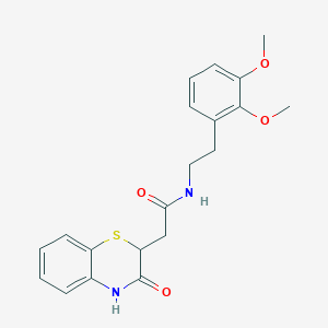 molecular formula C20H22N2O4S B3968012 N-[2-(2,3-dimethoxyphenyl)ethyl]-2-(3-oxo-3,4-dihydro-2H-1,4-benzothiazin-2-yl)acetamide 