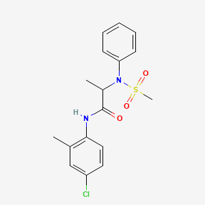 molecular formula C17H19ClN2O3S B3968038 N~1~-(4-chloro-2-methylphenyl)-N~2~-(methylsulfonyl)-N~2~-phenylalaninamide 