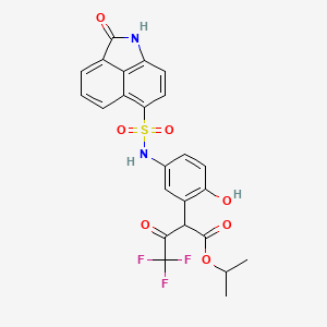 molecular formula C24H19F3N2O7S B3968058 isopropyl 4,4,4-trifluoro-2-(2-hydroxy-5-{[(2-oxo-1,2-dihydrobenzo[cd]indol-6-yl)sulfonyl]amino}phenyl)-3-oxobutanoate 