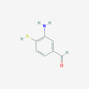 molecular formula C7H7NOS B039681 3-Amino-4-sulfanylbenzaldehyde CAS No. 114669-11-3