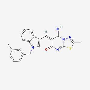 molecular formula C23H19N5OS B3968104 5-imino-2-methyl-6-{[1-(3-methylbenzyl)-1H-indol-3-yl]methylene}-5,6-dihydro-7H-[1,3,4]thiadiazolo[3,2-a]pyrimidin-7-one 