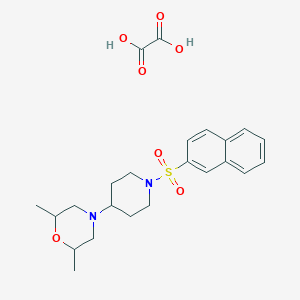 molecular formula C23H30N2O7S B3968119 2,6-dimethyl-4-[1-(2-naphthylsulfonyl)-4-piperidinyl]morpholine oxalate 