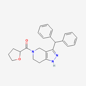 molecular formula C24H25N3O2 B3968145 3-(diphenylmethyl)-5-(tetrahydro-2-furanylcarbonyl)-4,5,6,7-tetrahydro-1H-pyrazolo[4,3-c]pyridine 