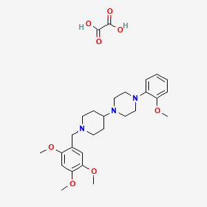 molecular formula C28H39N3O8 B3968148 1-(2-methoxyphenyl)-4-[1-(2,4,5-trimethoxybenzyl)-4-piperidinyl]piperazine oxalate 