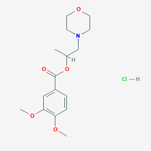 molecular formula C16H24ClNO5 B3968199 1-morpholin-4-ylpropan-2-yl 3,4-dimethoxybenzoate;hydrochloride 