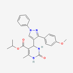 molecular formula C25H26N4O4 B3968229 isopropyl 4-[3-(4-methoxyphenyl)-1-phenyl-1H-pyrazol-4-yl]-6-methyl-2-oxo-1,2,3,4-tetrahydro-5-pyrimidinecarboxylate 