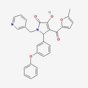 3-hydroxy-4-(5-methyl-2-furoyl)-5-(3-phenoxyphenyl)-1-(3-pyridinylmethyl)-1,5-dihydro-2H-pyrrol-2-one