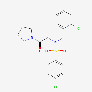 molecular formula C19H20Cl2N2O3S B3968301 4-chloro-N-(2-chlorobenzyl)-N-[2-oxo-2-(pyrrolidin-1-yl)ethyl]benzenesulfonamide 