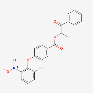 molecular formula C23H18ClNO6 B3968312 1-benzoylpropyl 4-(2-chloro-6-nitrophenoxy)benzoate 