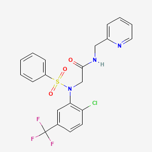 molecular formula C21H17ClF3N3O3S B3968319 N~2~-[2-chloro-5-(trifluoromethyl)phenyl]-N~2~-(phenylsulfonyl)-N~1~-(2-pyridinylmethyl)glycinamide 