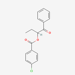 molecular formula C17H15ClO3 B3968329 1-benzoylpropyl 4-chlorobenzoate 