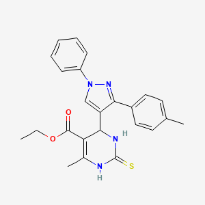 ethyl 6-methyl-4-[3-(4-methylphenyl)-1-phenyl-1H-pyrazol-4-yl]-2-thioxo-1,2,3,4-tetrahydropyrimidine-5-carboxylate