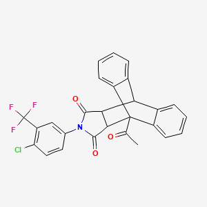 1-acetyl-17-[4-chloro-3-(trifluoromethyl)phenyl]-17-azapentacyclo[6.6.5.0~2,7~.0~9,14~.0~15,19~]nonadeca-2,4,6,9,11,13-hexaene-16,18-dione