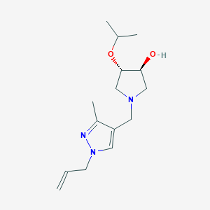 molecular formula C15H25N3O2 B3968475 (3S,4S)-1-[(3-methyl-1-prop-2-enylpyrazol-4-yl)methyl]-4-propan-2-yloxypyrrolidin-3-ol 