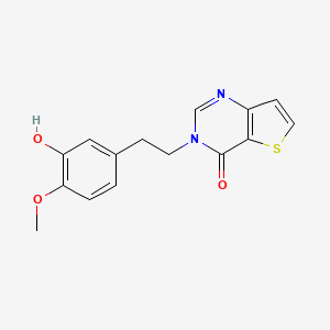 molecular formula C15H14N2O3S B3968479 3-[2-(3-Hydroxy-4-methoxyphenyl)ethyl]thieno[3,2-d]pyrimidin-4-one 