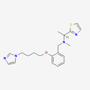 molecular formula C20H26N4OS B3968487 N-{2-[4-(1H-imidazol-1-yl)butoxy]benzyl}-N-methyl-1-(1,3-thiazol-2-yl)ethanamine 