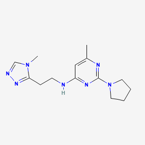 molecular formula C14H21N7 B3968519 6-methyl-N-[2-(4-methyl-4H-1,2,4-triazol-3-yl)ethyl]-2-(1-pyrrolidinyl)-4-pyrimidinamine 