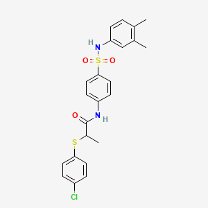 2-[(4-chlorophenyl)thio]-N-(4-{[(3,4-dimethylphenyl)amino]sulfonyl}phenyl)propanamide