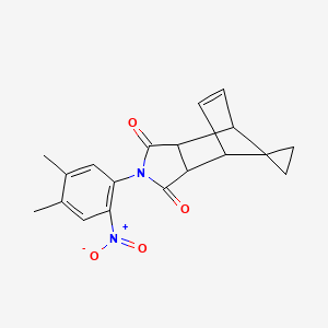 molecular formula C19H18N2O4 B3968558 2-(4,5-dimethyl-2-nitrophenyl)-3a,4,7,7a-tetrahydro-1H-spiro[2-aza-4,7-methanoisoindole-8,1'-cyclopropane]-1,3(2H)-dione 