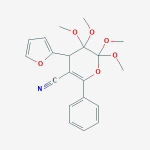 4-(2-furyl)-2,2,3,3-tetramethoxy-6-phenyl-3,4-dihydro-2H-pyran-5-carbonitrile