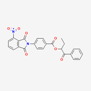 molecular formula C25H18N2O7 B3968578 1-oxo-1-phenylbutan-2-yl 4-(4-nitro-1,3-dioxo-1,3-dihydro-2H-isoindol-2-yl)benzoate 