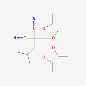 molecular formula C17H28N2O4 B396861 2,2,3,3-Tetraethoxy-4-isopropyl-1,1-cyclobutanedicarbonitrile 