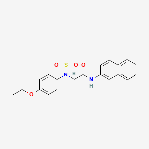 molecular formula C22H24N2O4S B3968642 2-[N-(4-Ethoxyphenyl)methanesulfonamido]-N-(naphthalen-2-YL)propanamide 