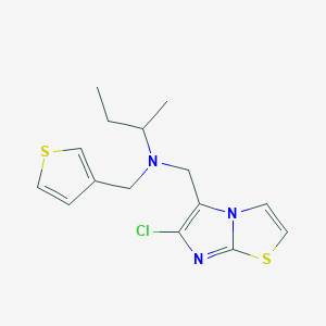 molecular formula C15H18ClN3S2 B3968669 N-[(6-chloroimidazo[2,1-b][1,3]thiazol-5-yl)methyl]-N-(3-thienylmethyl)butan-2-amine 