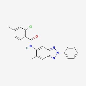 molecular formula C21H17ClN4O B3968680 2-chloro-4-methyl-N-(6-methyl-2-phenyl-2H-benzotriazol-5-yl)benzamide 