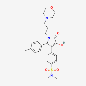 4-[4-hydroxy-2-(4-methylphenyl)-1-(3-morpholin-4-ylpropyl)-5-oxo-2H-pyrrol-3-yl]-N,N-dimethylbenzenesulfonamide