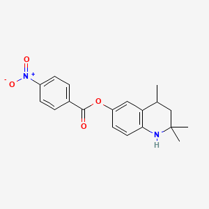 molecular formula C19H20N2O4 B3968699 2,2,4-trimethyl-1,2,3,4-tetrahydro-6-quinolinyl 4-nitrobenzoate 